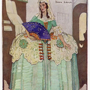 The Duenna by Sheridan: Donna Louisa (colour litho)