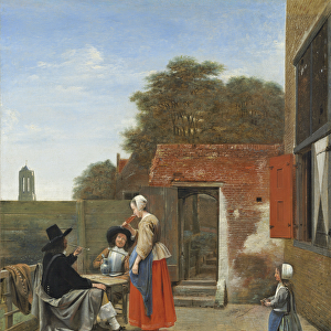 A Dutch Courtyard, c. 1658-60 (oil on canvas)