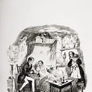 The dying clown, illustration from The Pickwick Papers by Charles Dickens