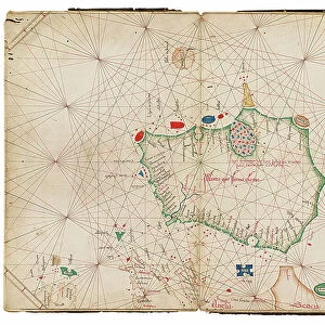 The earliest known separate map of the island of Ireland, Portolan Atlas, 1468 (ink & colour on vellum)