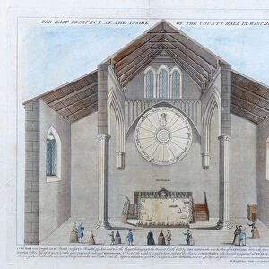 The East Prospect of the Inside of the County Hall in Winchester (coloured engraving)