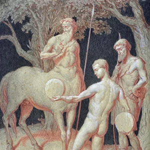 Education of Hercules by the Centaur Chiron (drawing)