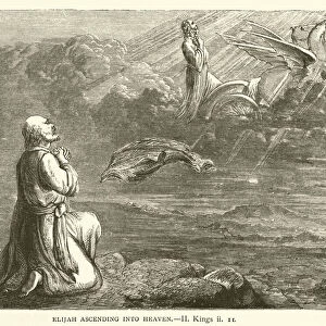 Elijah ascending into heaven, II, Kings, ii, 11 (engraving)