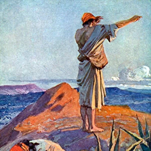 Elijah from Mount Carmel sees a cloud - Bible