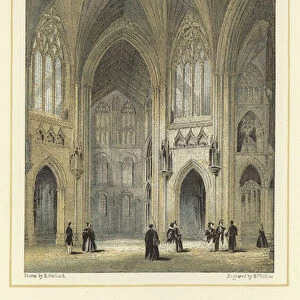 Ely Cathedral, the octagon (colour litho)
