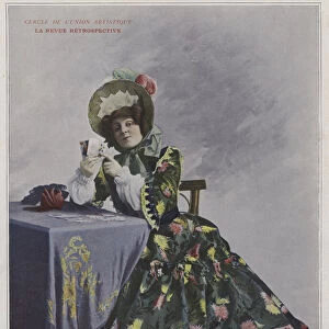 Emilie Mily-Meyer as Mademoiselle Lenormand in La Revue Retrospective (coloured photo)
