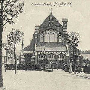 Emmanuel Church, Northwood, near London (b / w photo)