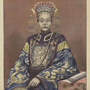 Empress Dowager Cixi of China (colour litho)