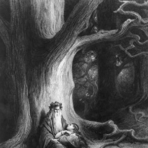 The Enchanter Merlin and the Fairy Vivien in the forest of Broceliande, from Vivien