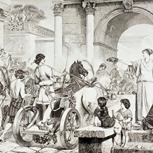 The end of the Chariot Race at the Olympic Games in Ancient Greece, from El