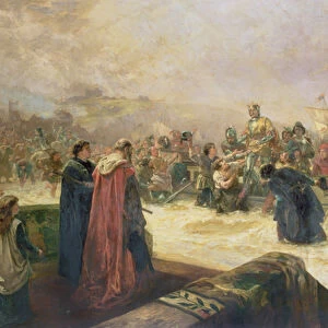 Englands Welcome to Henry V (1387-1422) after Agincourt, 1880 (oil on canvas)
