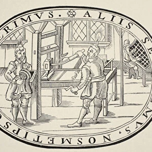 An English Printing Office, 1619 (engraving)