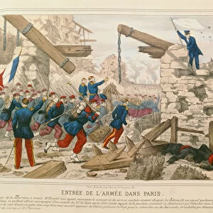 Entrance of the Army into Paris, 21st May 1871 (coloured engraving)