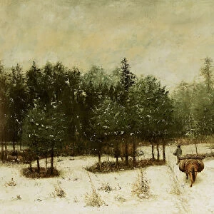 Entrance to the Forest in Winter. Snow Effect, 1873 (oil on canvas)