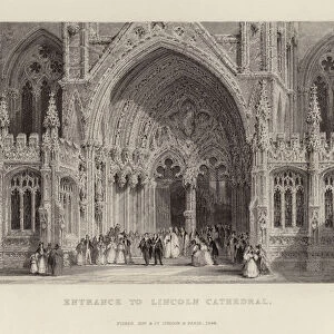 Entrance to Lincoln Cathedral (engraving)