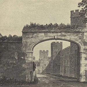 The Entrance to Westons Yard, 1818 (gravure)