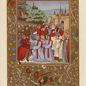 Entry of King Charles VII of France into Rouen, 1449 (chromolitho)