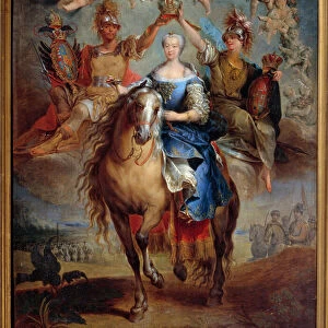 Equestrian portrait of Marie Therese (Marie-Therese) of Austria by Habsburg Lorraine