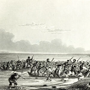 The Eskimoes Pillaging the Boats, engraved by Edward Francis Finden (1791-1857) May 1828