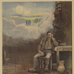 Eugene Turpin, inventor of the explosive Melinite, in prison (colour litho)