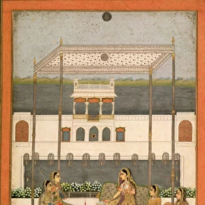 Evening party in the garden of a Mughal Palace, Lucknow or Murshidabad, West Bengal, 1760