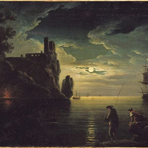 Evening Seascape (oil on canvas)