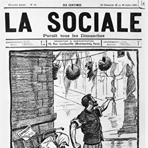 Eviction, front cover from La Sociale, 21st-28th July 1895 (litho) (b / w photo)