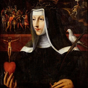 Ex Voto dedicated to St. Catherine of Siena (1347-80) (oil on panel)