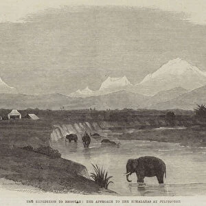 The Expedition to Bhootan, the Approach to the Himalayas at Julpigoree (engraving)