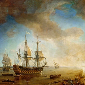 Expedition of Robert Cavelier de La Salle (1643-87) in Louisiana in 1684, 1844 (oil