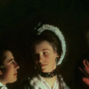 An Experiment on a Bird in the Air Pump, 1768 (oil on canvas) (detail of 5872)