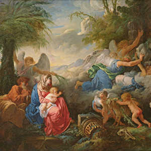The Fall of the Idols and the Rest on the Flight into Egypt, c. 1775 (oil on canvas)