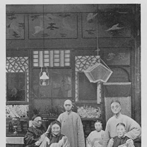 Family of Literati, Leaders in the Anti-Footbinding Movement in the West of China (b / w photo)