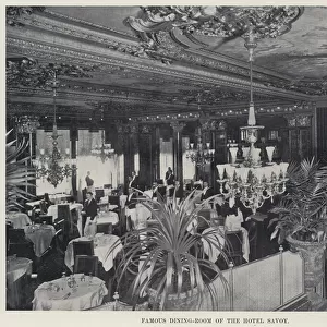Famous Dining-Room of the Hotel Savoy (b / w photo)