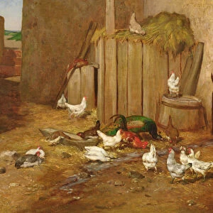 The Farmyard (oil on canvas)