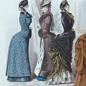 Fashion plate from Le Moniteur de la Mode, 1882 (colour litho)