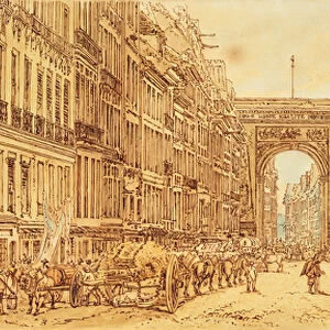 The Faubourg and the Porte Saint-Denis, 1801 (pen & ink on paper)