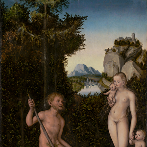 A Faun and His Family with a Slain Lion, c. 1526 (oil on panel)