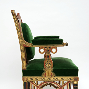 Fauteuil, c. 1785-90 (softwood with gilding & green velvet)