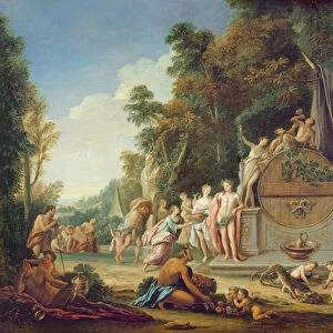 Fete Galante in Honour of Bacchus (oil on canvas)