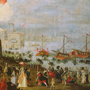 A fete in Venice (oil on canvas)