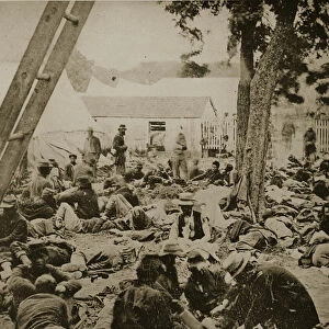 A Field Hospital Scene at Savages Station, June 29th 1862 (b / w photo)