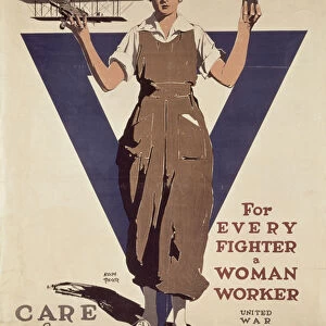For Every Fighter a Woman Worker, 1st World War YWCA propaganda poster