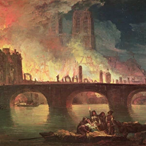 A Fire at the Hotel-Dieu in 1772 (oil on canvas)