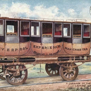 First class train carriage, London and North Western Railway Company (colour litho)