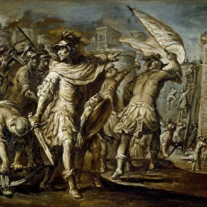 First crusade: "The Genoa condottiero Guglielmo Embriaco during the capture