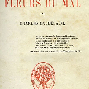 First edition of Les Fleurs du Mal by Charles Baudelaire, 1857 (print)