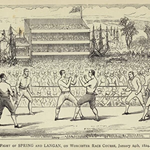 First Fight of Spring and Langan, on Worcester Race Course, 24 January 1824 (engraving)