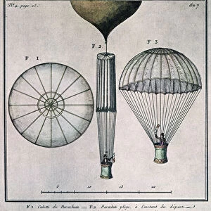 The First Parachute Descent by Andre-Jacques Garnerin (1769-1823