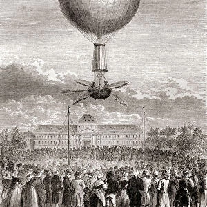 The first successful balloon flight of Jean-Pierre Francois Blanchard on 2 March 1784